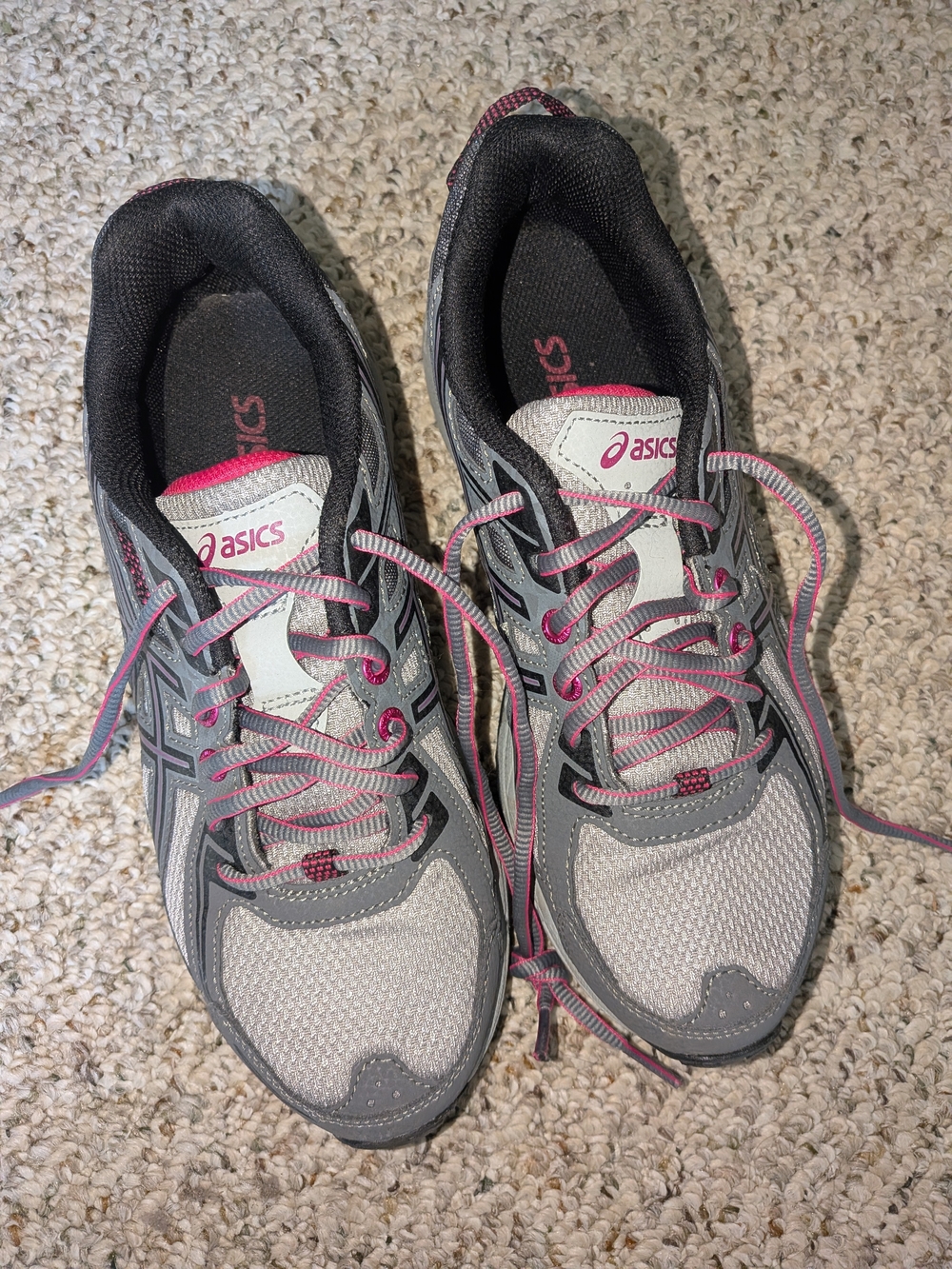 ASICS Women's Gray and Pink Running Shoes